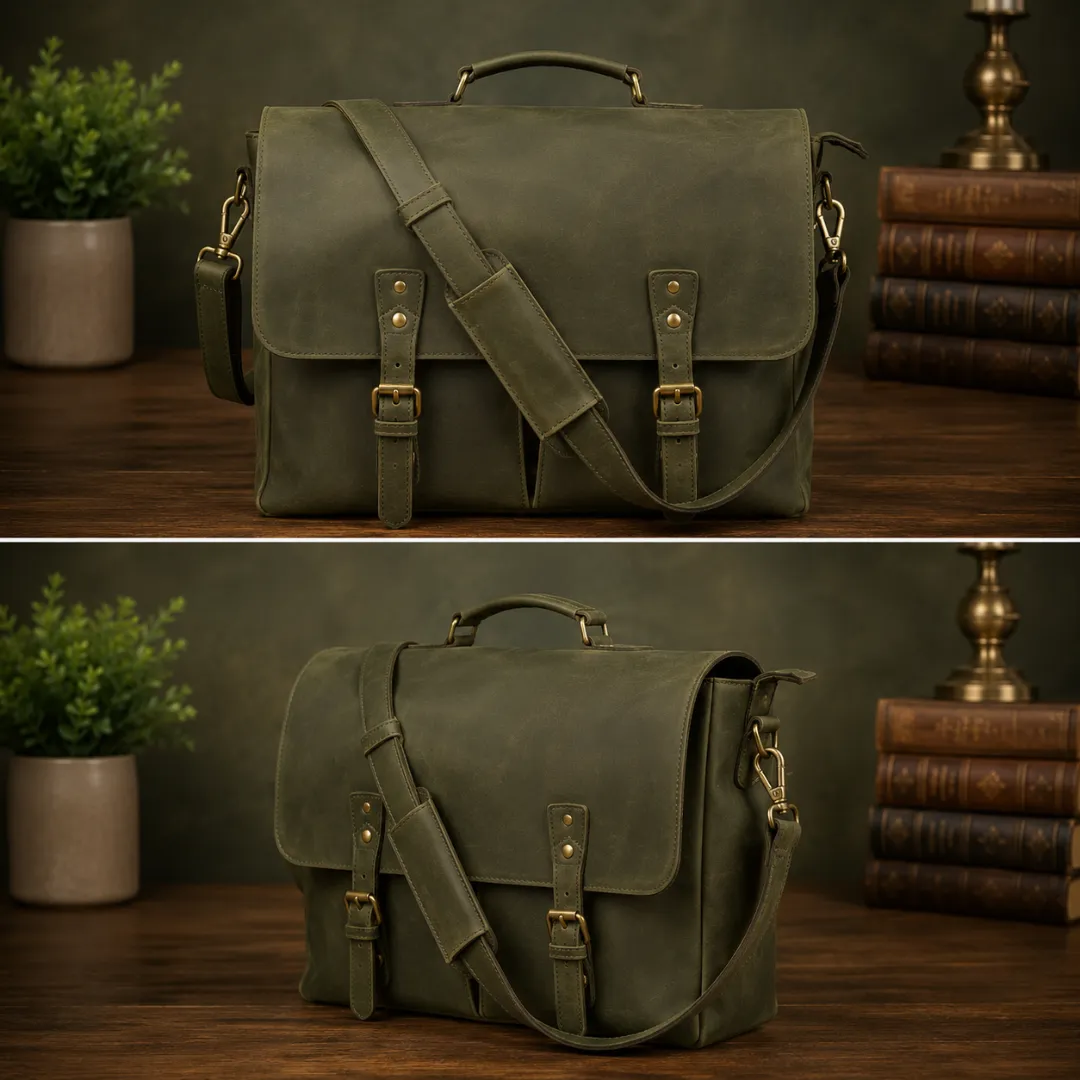 Untitled-2026-05-19T222926.829.webp Vintage Leather Satchel Briefcase - Image 1