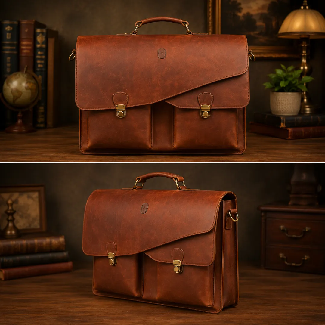 Untitled-2026-05-19T233737.962.webp Brown Leather Satchel Messenger Bag - Image 1