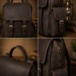 Leather Laptop Backpack-Personalized Rucksack Bag - Image 2