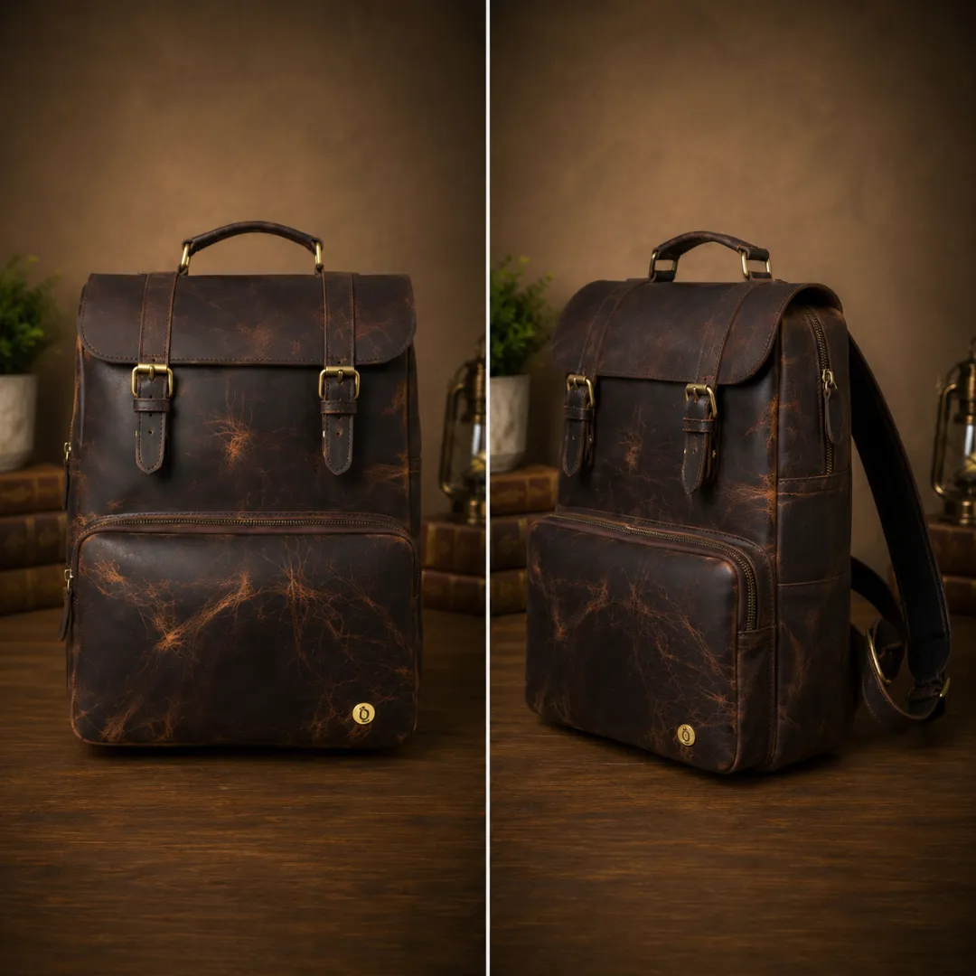 Untitled-2026-05-20T164853.775.webp Vintage Brown Leather Laptop Backpack - Image 1