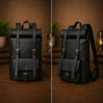 Leather Rolltop Backpack-Custom Laptop & Travel Bag
