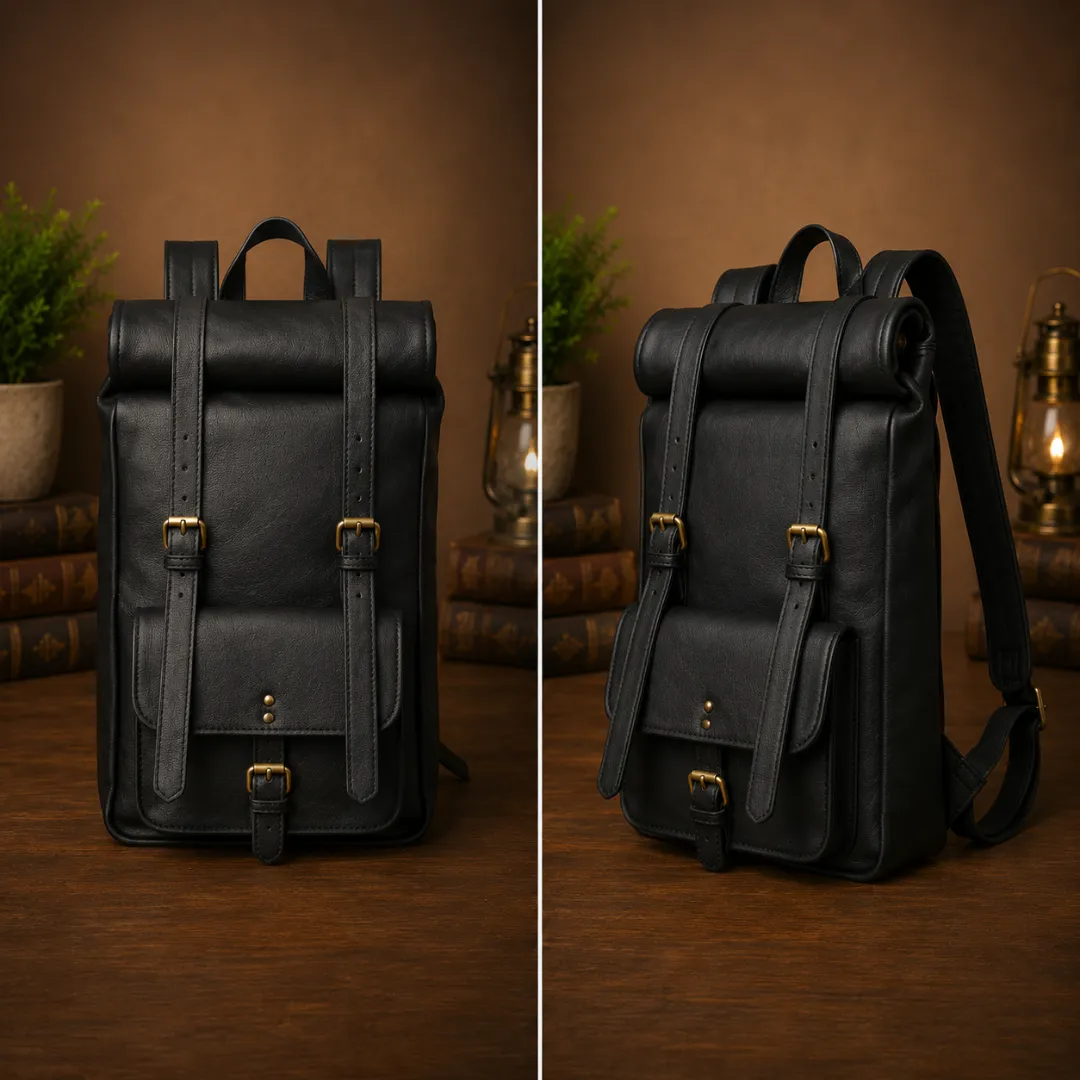 Untitled-2026-05-21T150551.555.webp Leather Rolltop Backpack-Custom Laptop & Travel Bag - Image 1