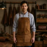 Parker Vintage Brown Goatskin Suede Apron