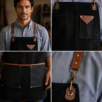 Holden Design Navy Goatskin Suede Apron - Image 2