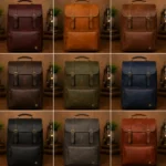 Leather Overnight Bag Vintage Luggage Travel Weekender Duffel - Image 3