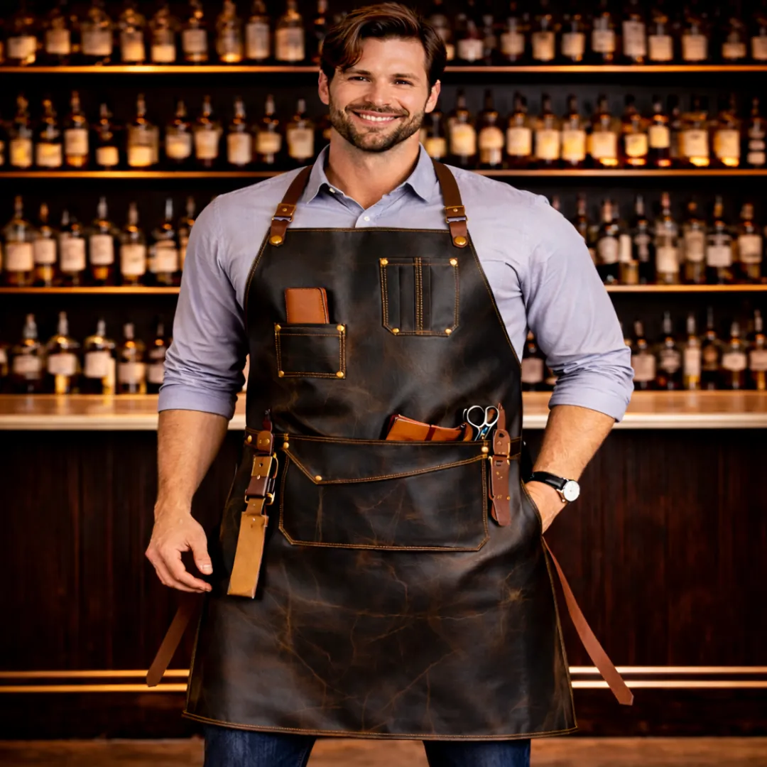 Untitled-21-2.webp Tavern Royale Leather Bar Apron - Image 1