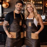 BarKeepers Bar Apron - Double Up - Crazy Horse Leather Apron