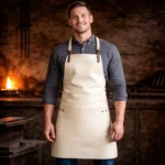 Prime Guard White Crazy Horse Leather Apron