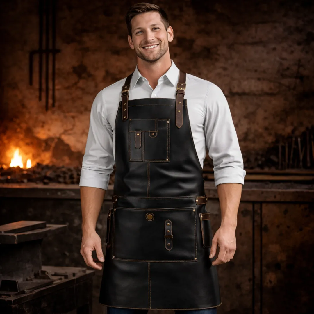 Untitled-54.webp Forge Shield Crazy Horse Leather Apron - Image 1