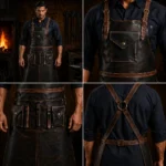 Black Iron Guard Crazy Horse Leather Apron - Image 2