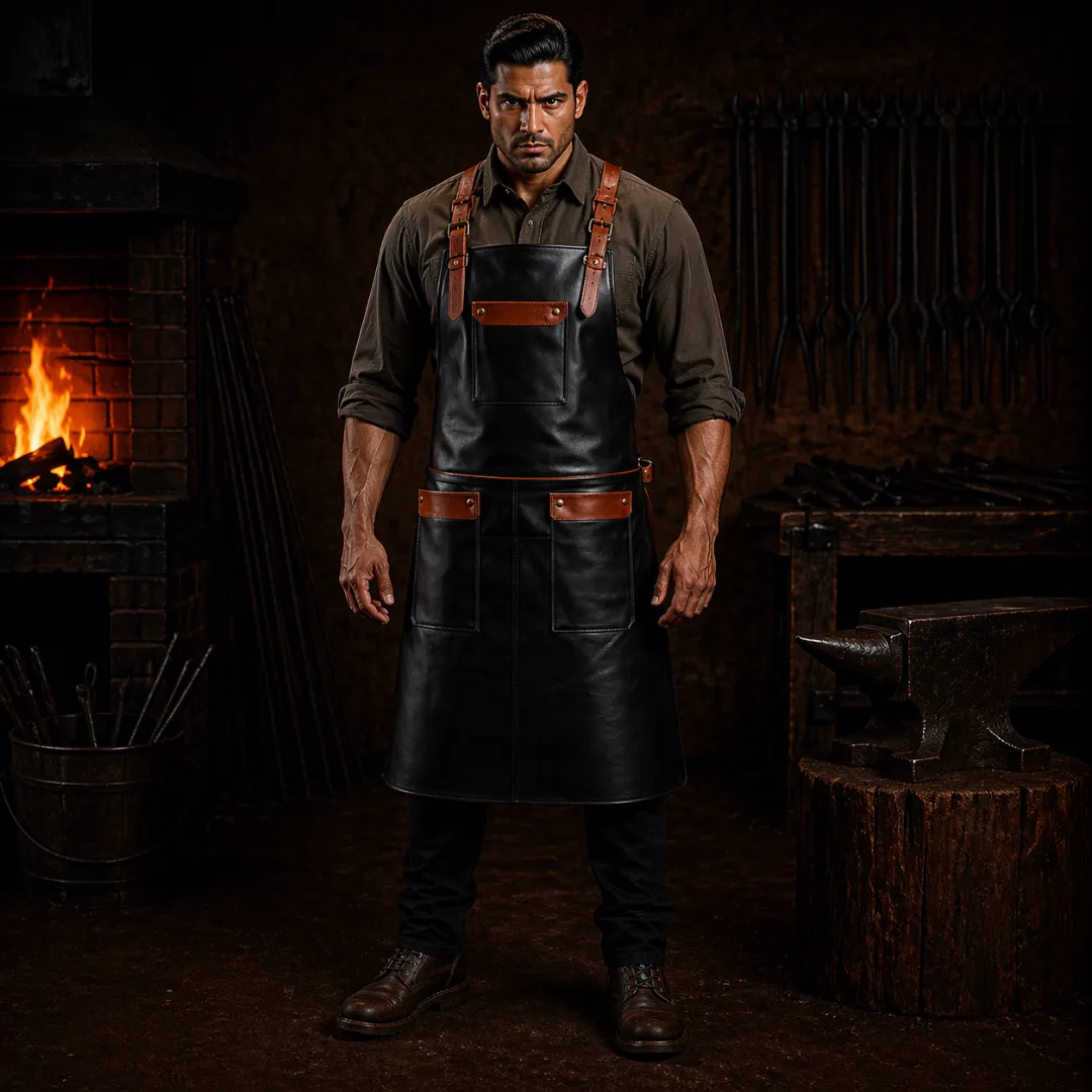 Untitled-78.webp Ironclad Blacksmith Crazy Horse Leather Apron - Image 1