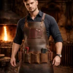Oakwood Classic Crazy Horse Leather Apron Grey