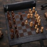 Magnetic Roll-up Leather Chess Set - Image 4