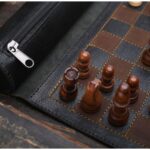 Magnetic Roll-up Leather Chess Set - Image 2