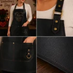 Valentine Day Gift Black Leather Apron for Women – Premium Genuine Leather Kitchen & BBQ Apron - Image 2