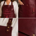 Women's Valentine's Day Genuine Leather Apron – Premium Cooking & BBQ Apron - Image 2