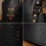 Valentine Day Gift Couple Leather Apron Set – Premium Black Genuine Leather Matching Cooking Aprons for Him & Her - Image 2