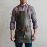 Redmond 1 Pocket Grey Cowhide Leather Apron