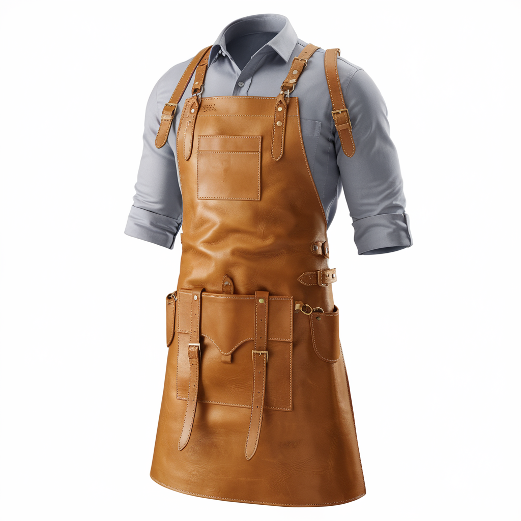 blacksmith-leather-apron-multi-strap.webp Iron Anvil Blacksmith Crazy Horse Leather Apron - Image 1