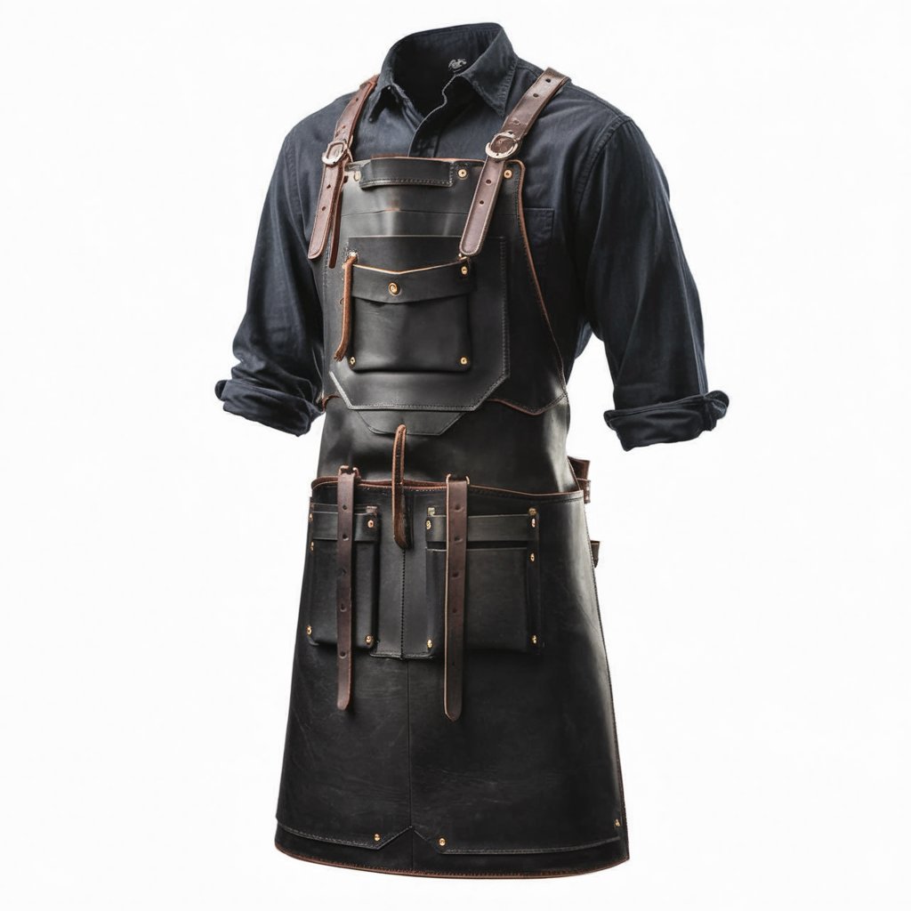 blacksmith-leather-apron-multi.jpeg Forge Beast Blacksmith Crazy Horse Leather Apron - Image 1