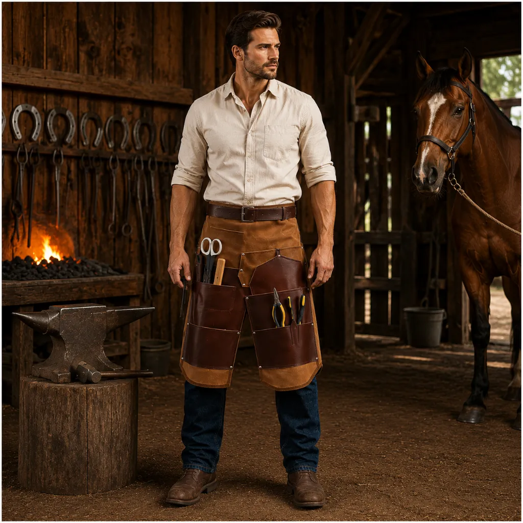 farrier-12.webp Reliable Care Pull Up Leather Farrier Apron - Image 1