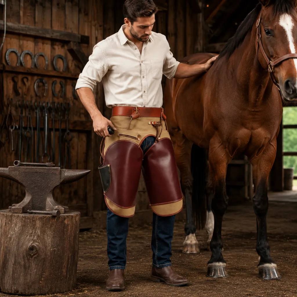 farrier-2-1.webp Classic Suede Farrier Apron for Horses - Image 1
