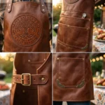Happy Father's Day Premium Leather BBQ Apron – Best Dad Grilling Apron | Genuine Leather Gift for Dad - Image 2