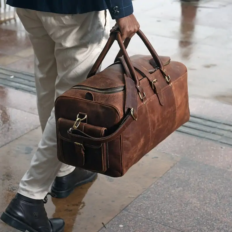 il_794xN.2431983167_ew99.webp Engraved Full-Grain Leather Duffle - Image 1