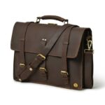 Personalized Leather Messenger Bag for 15" Laptop - Image 2